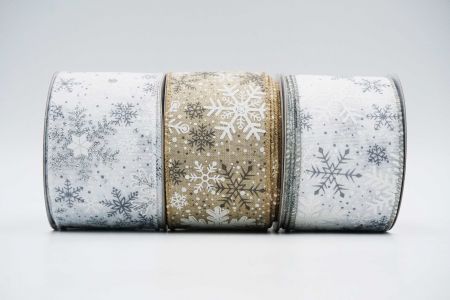 Текстурована стрічка зі сніжинками на дроті_KF7100.KF7101